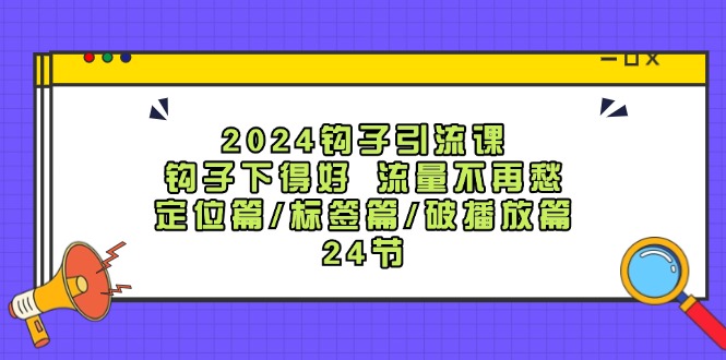 2024钩子·引流课：钩子下得好 流量不再愁，定位篇/标签篇/破播放篇/24节-紫爵资源库