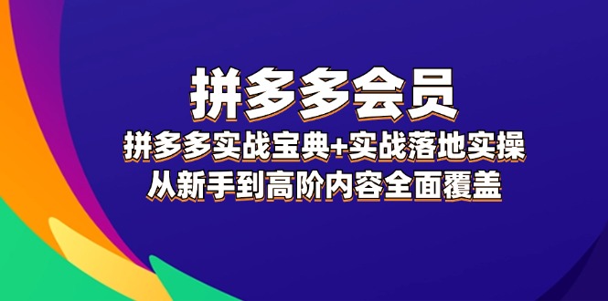 拼多多 会员，拼多多实战宝典+实战落地实操，从新手到高阶内容全面覆盖-紫爵资源库