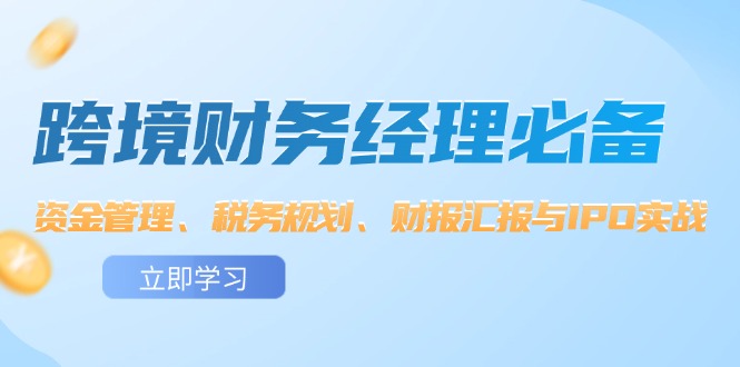 跨境 财务经理必备：资金管理、税务规划、财报汇报与IPO实战-紫爵资源库