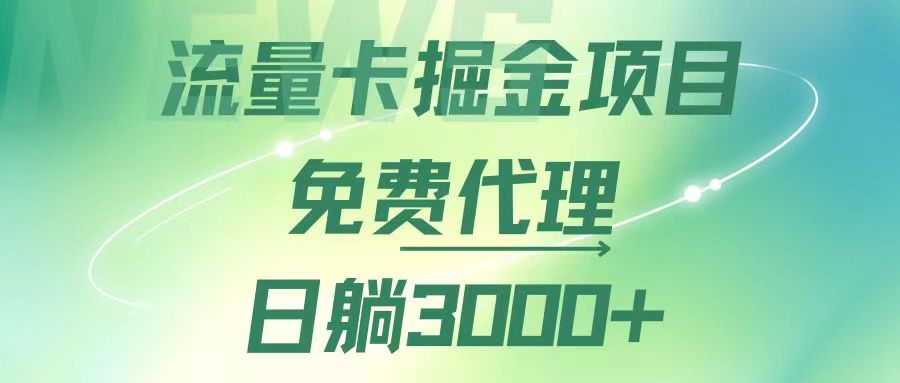 流量卡掘金代理，日躺赚3000+，变现暴力，多种推广途径-紫爵资源库