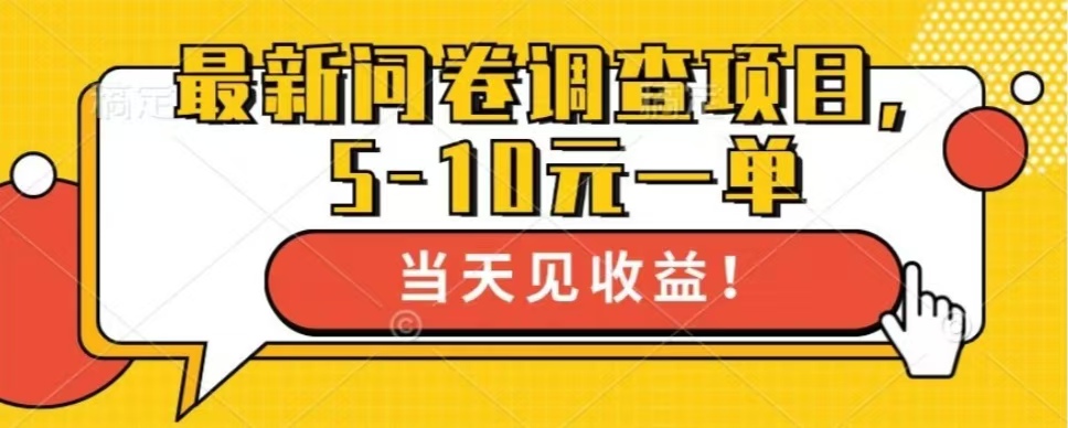 最新问卷调查项目，单日零撸100＋-紫爵资源库