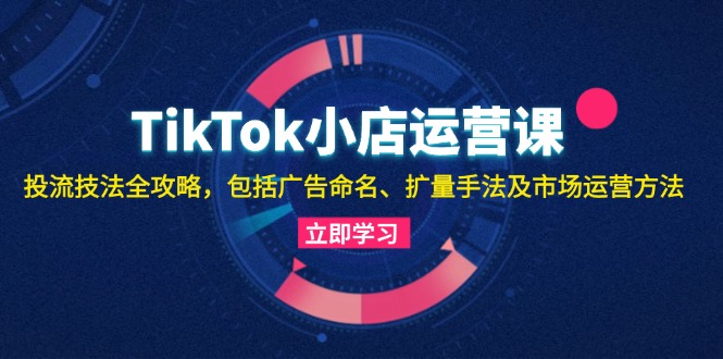 TikTok小店运营课：投流技法全攻略，包括广告命名 扩量手法及市场运营方法-紫爵资源库