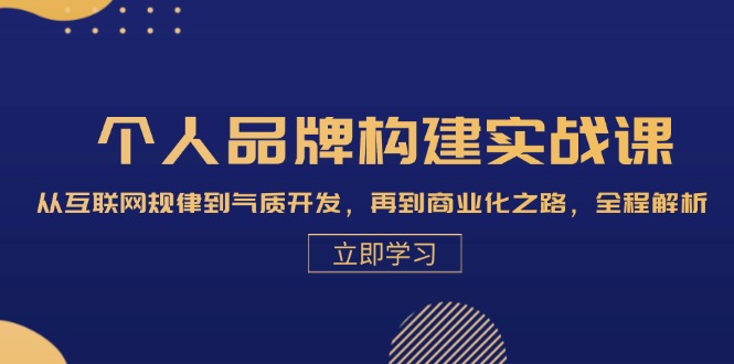 个人品牌构建实战课：从互联网规律到气质开发，再到商业化之路，全程解析-紫爵资源库