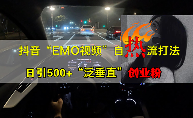 抖音EMO视频自热打法，日引500+“泛垂直”创业粉-紫爵资源库