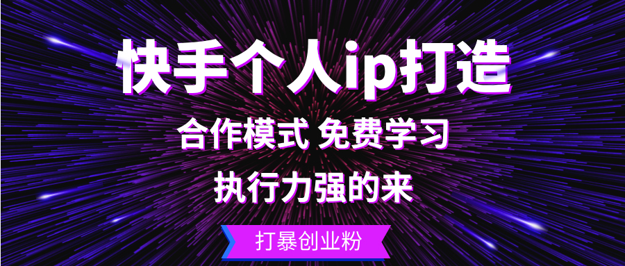 快手个人ip打造：执行力强的来 打暴创业粉-紫爵资源库