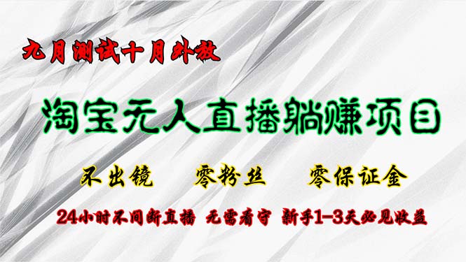 淘宝无人直播最新玩法，九月测试十月外放，不出镜零粉丝零保证金，24小…-紫爵资源库