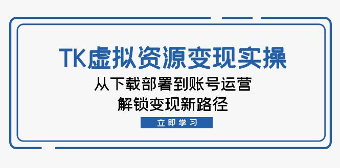 TK虚拟资料变现实操：从下载部署到账号运营，解锁变现新路径-紫爵资源库