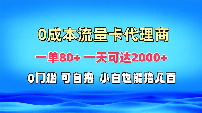 免费流量卡代理一单80+ 一天可达2000+-紫爵资源库