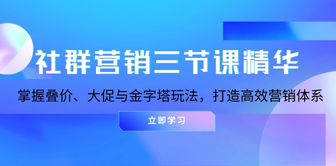 社群营销三节课精华：掌握叠价、大促与金字塔玩法，打造高效营销体系-紫爵资源库