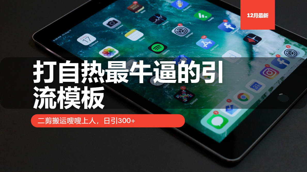 打自热最牛逼的引流模板，二剪搬运嗖嗖上人，日引300+-紫爵资源库