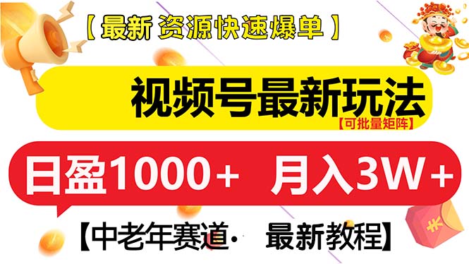 视频号最新玩法 中老年赛道 月入3W+-紫爵资源库